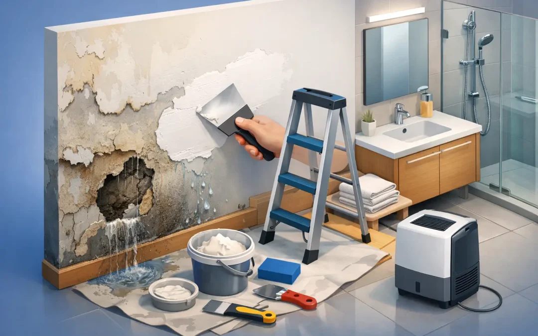 How to Fix Water Damaged Bathroom Wall